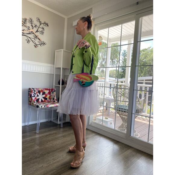 ZALO  vintage 80s women's bag stunning design leather with appliqué  Spain - Picture 3 of 14